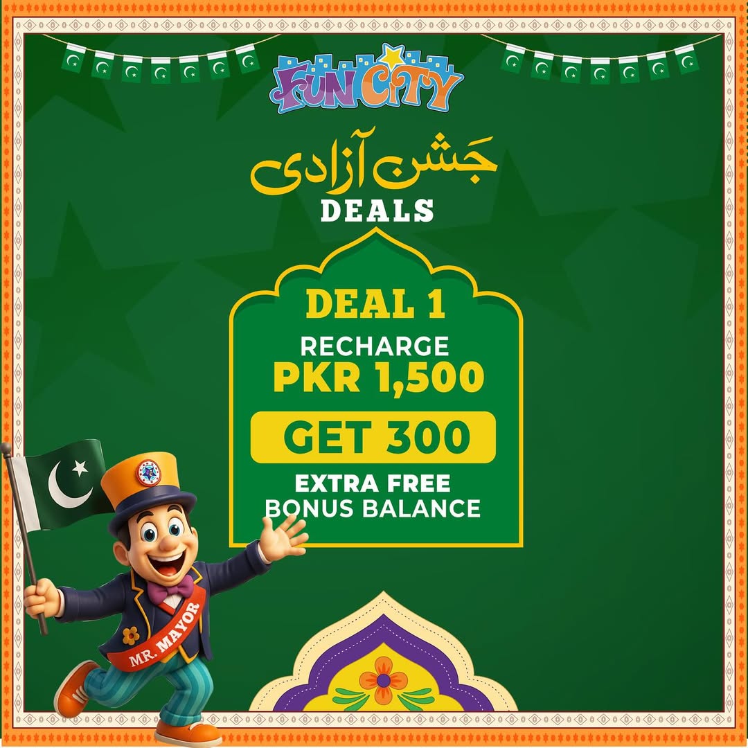 Celebrate Freedom the Fun City Way! 🇵🇰This 14th August, enjoy thrilling rides and unbeatable d